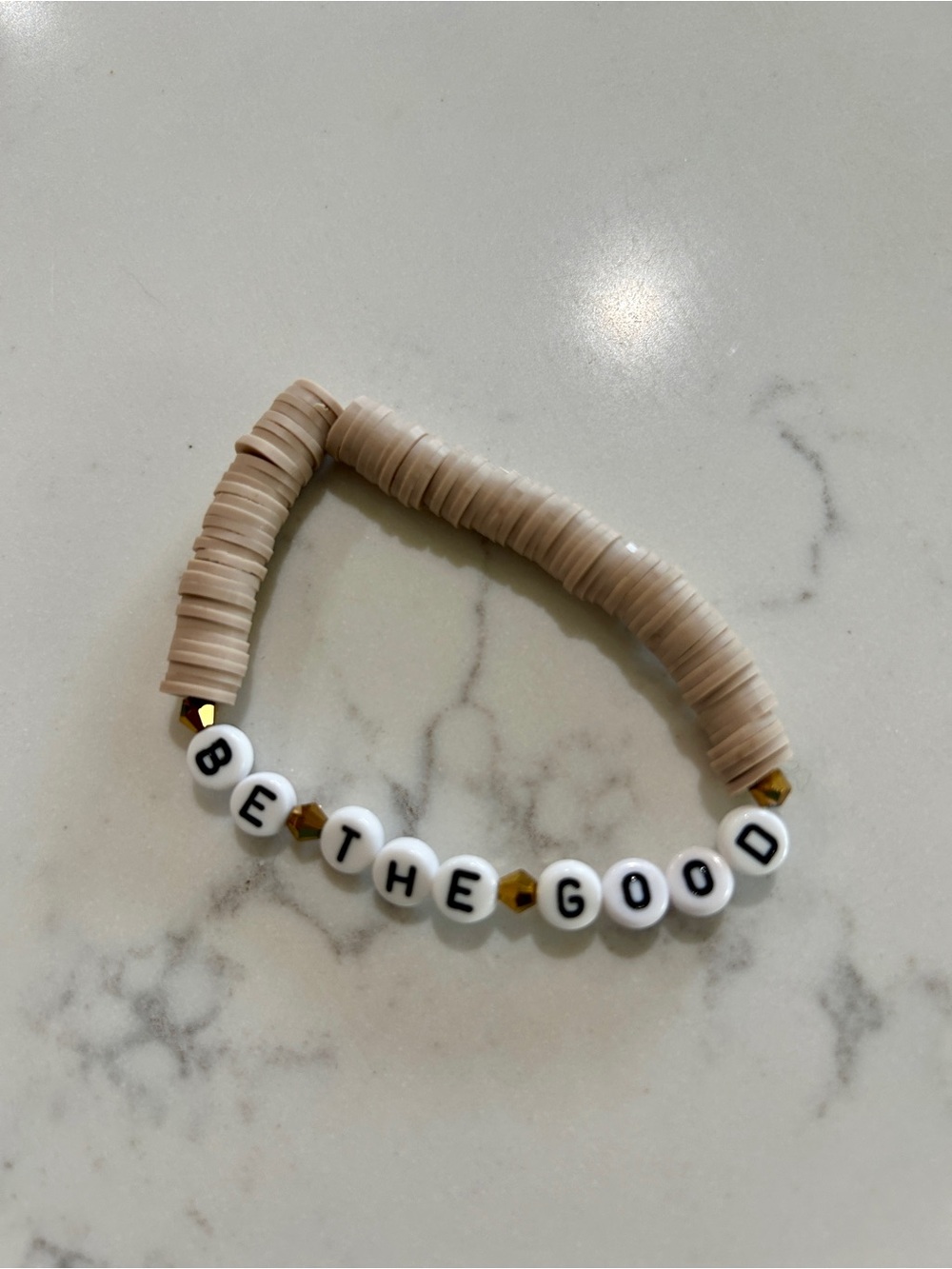 Be The Good Beige Letter Bead Bracelet